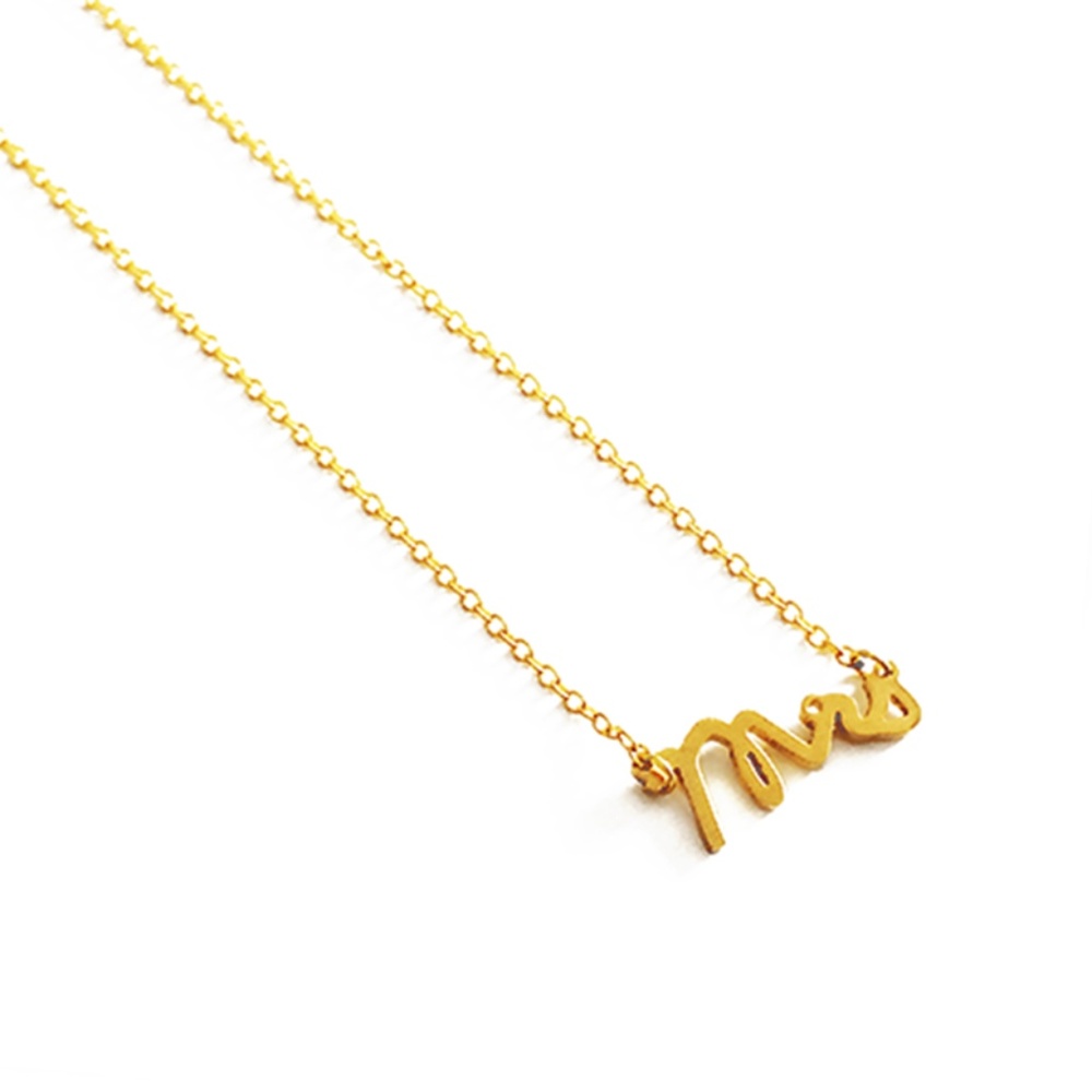 The Trophy Wife Mrs 18k Plated Necklace